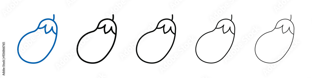 Poster aubergine icon outline vector logo for web ui