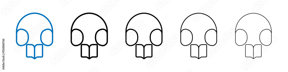 Aufkleber Audio book icon Outline vector logo for web ui