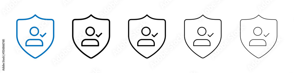 Poster Authentication icon Outline vector logo for web ui