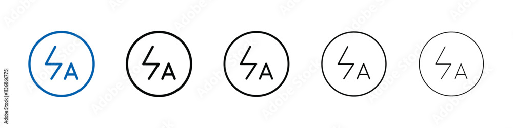 Aufkleber auto flash icon outline vector logo for web ui