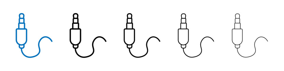 AUX cable icon Outline vector logo for web ui