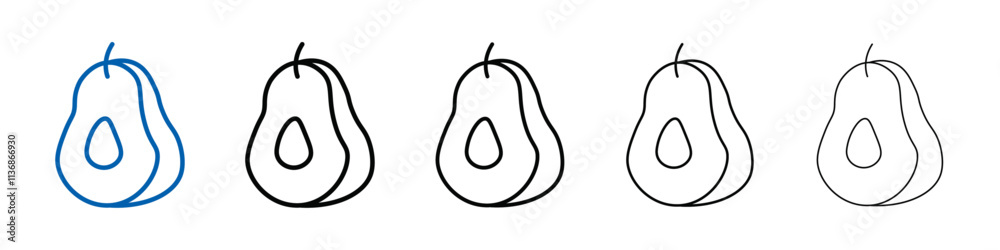 Poster avocado icon outline vector logo for web ui