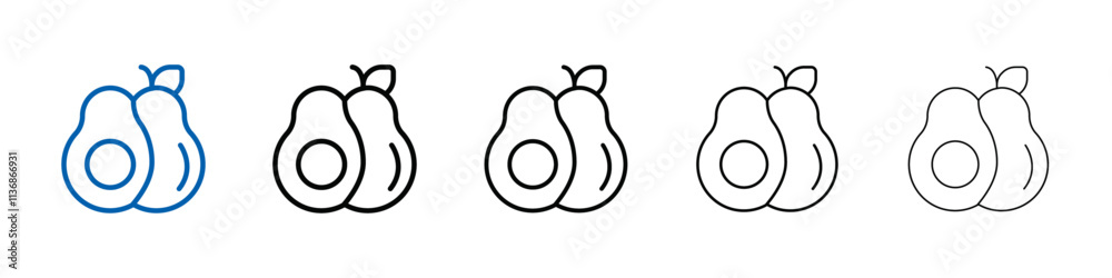 Poster avocado icon outline vector logo for web ui
