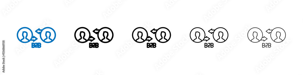 Aufkleber B2B icon Outline vector logo for web ui