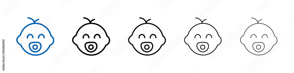 Poster baby face icon outline vector logo for web ui