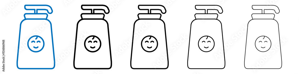 Poster baby shampoo icon outline vector logo for web ui