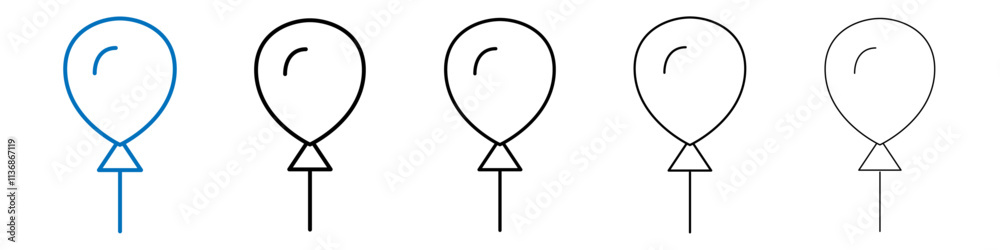 Aufkleber balloon icon outline vector logo for web ui