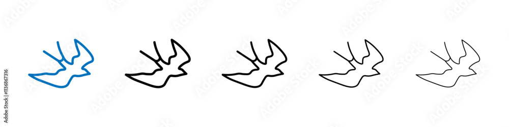 Poster Barn swallow icon Outline vector logo for web ui