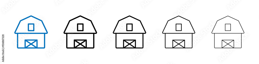 Poster barn icon outline vector logo for web ui