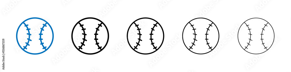 Poster baseball icon outline vector logo for web ui