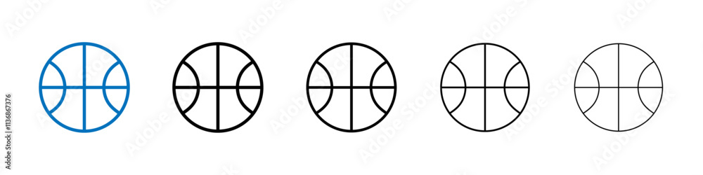 Poster basketball icon outline vector logo for web ui