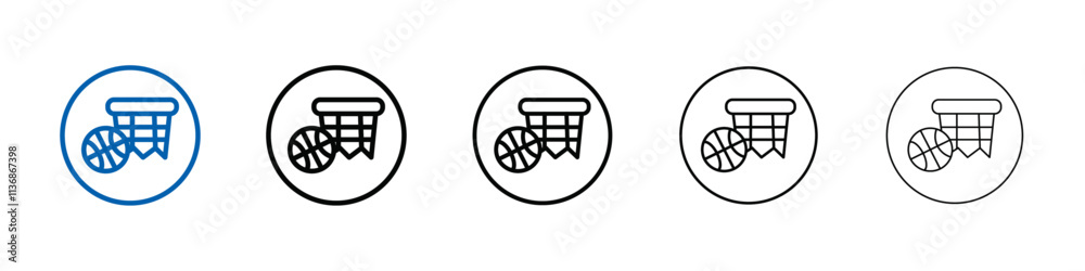 Poster basketball icon outline vector logo for web ui