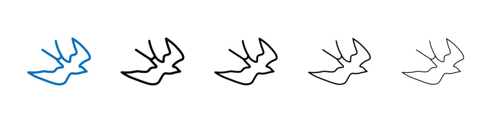 Barn swallow icon Outline vector logo for web ui