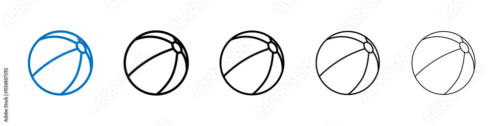 Aufkleber beach ball icon outline vector logo for web ui