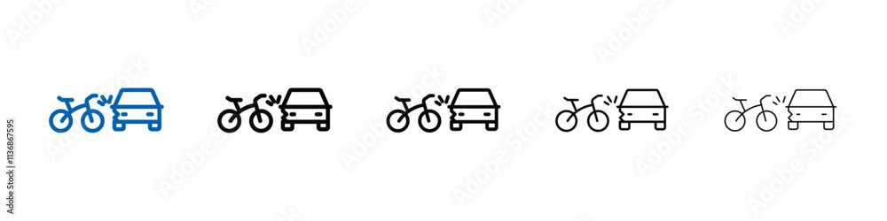 Aufkleber becycle accident icon outline vector logo for web ui