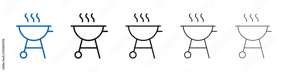 Poster bbq icon outline vector logo for web ui
