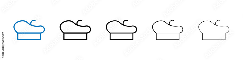 Poster Beret icon Outline vector logo for web ui