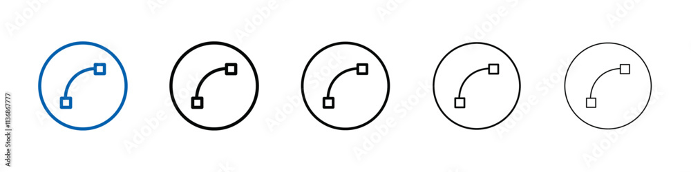 Poster bezier curve icon outline vector logo for web ui