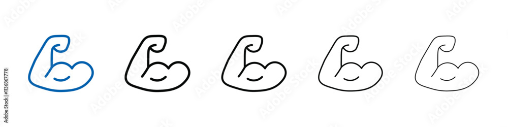 Poster biceps icon outline vector logo for web ui