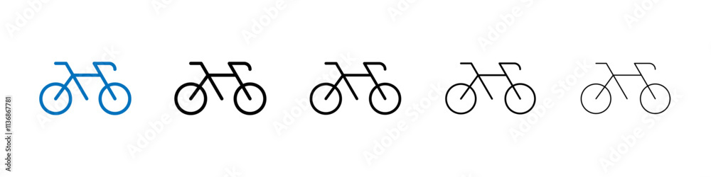 Poster bicycle icon outline vector logo for web ui