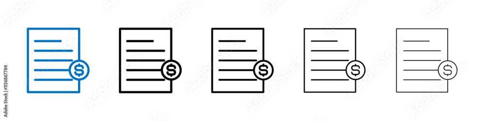 Poster bill paid icon outline vector logo for web ui