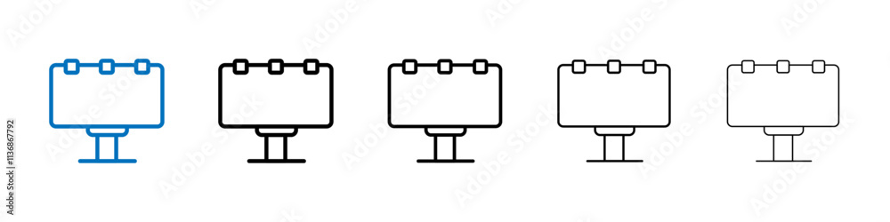 Poster billboard icon outline vector logo for web ui
