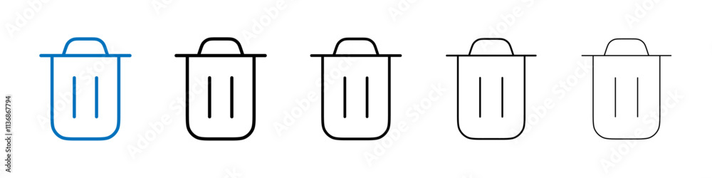 Poster bin icon outline vector logo for web ui