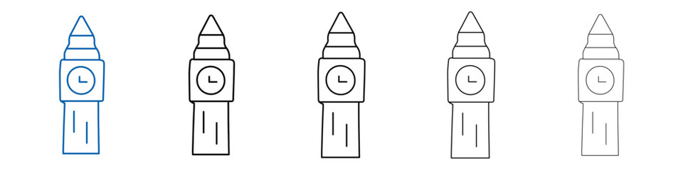 Obraz premium Big Ben icon Outline vector logo for web ui