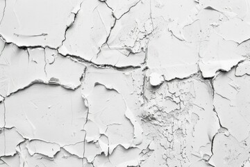 Obraz premium Rough peeled white plaster wall. Detailed photo textured background