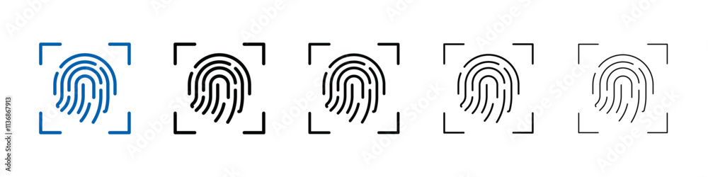 Poster Biometric icon Outline vector logo for web ui
