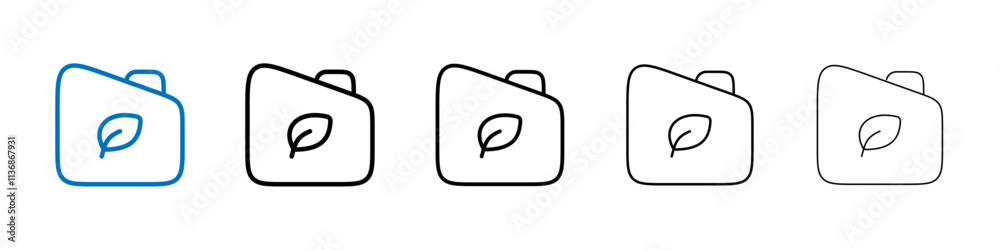 Poster biofuel canister icon outline vector logo for web ui