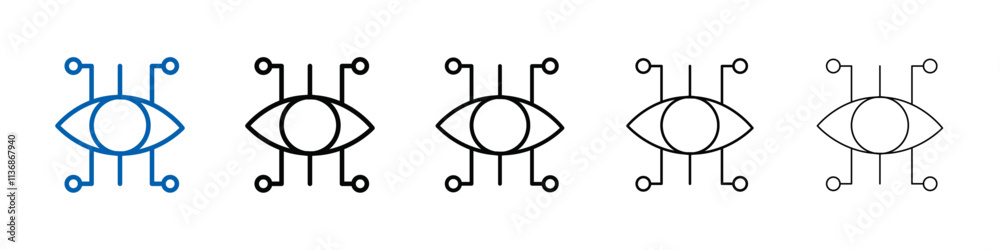 Aufkleber Bionic eye icon Outline vector logo for web ui