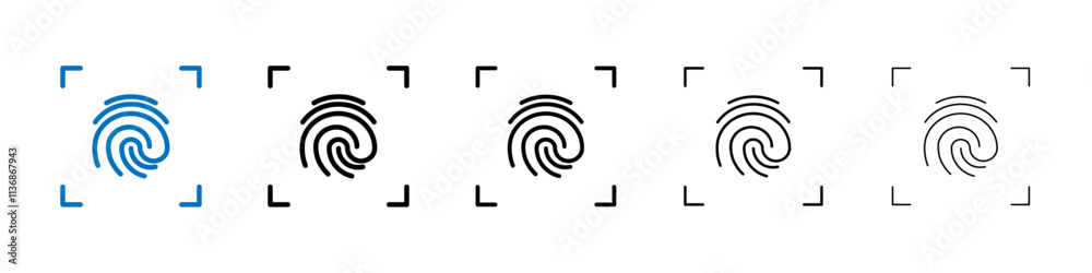 Poster Biometric security icon Outline vector logo for web ui