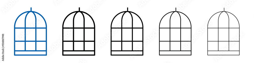 Poster bird cage icon outline vector logo for web ui