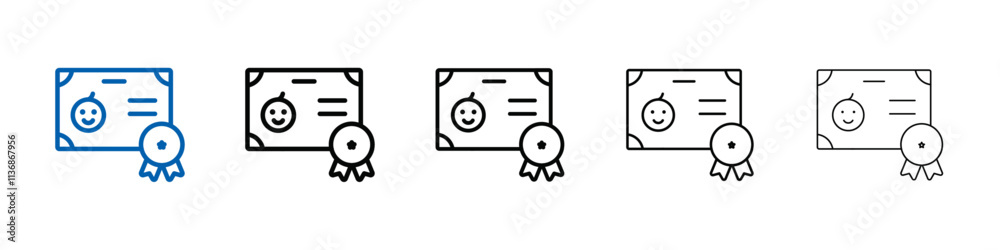 Poster birth certification icon outline vector logo for web ui
