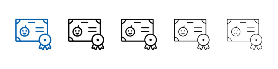 Birth certification icon Outline vector logo for web ui