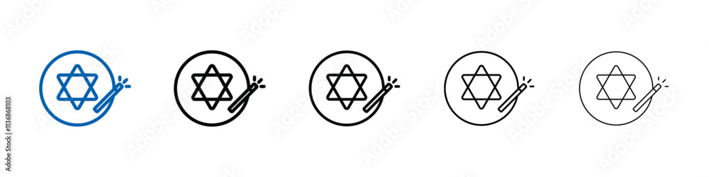 Poster black magic icon outline vector logo for web ui