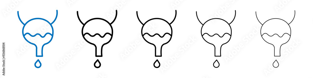 Poster Bladder flush icon Outline vector logo for web ui