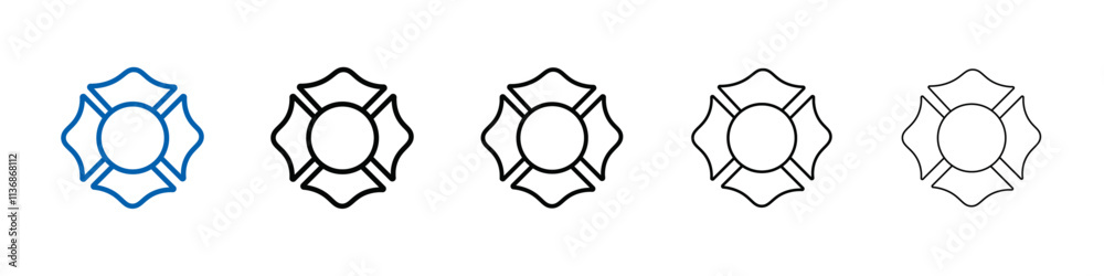 Poster blank fire department badge icon outline vector logo for web ui