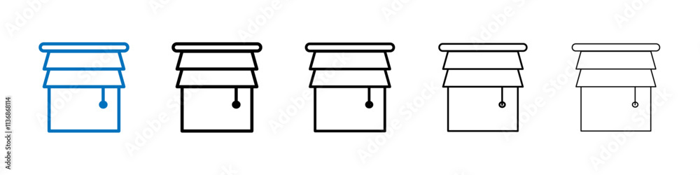 Poster Blinds icon Outline vector logo for web ui