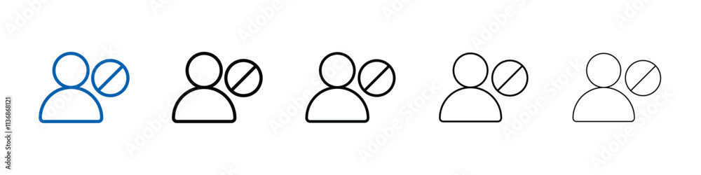 Poster Block User Icon Outline vector logo for web ui