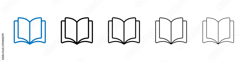 Poster book open icon outline vector logo for web ui