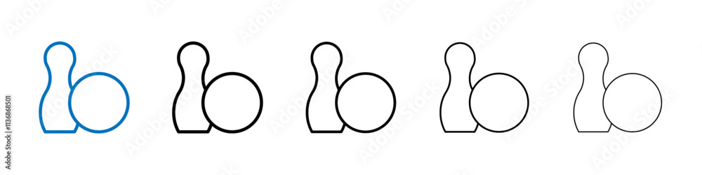 Poster bowling icon outline vector logo for web ui