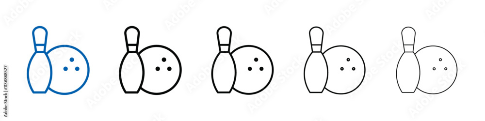 Aufkleber bowling icon outline vector logo for web ui