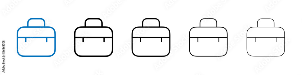 Poster briefcase icon outline vector logo for web ui