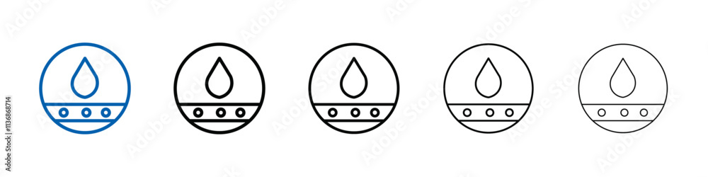 Aufkleber breathable sweat absorption icon outline vector logo for web ui