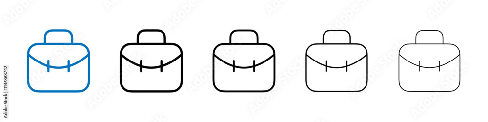 Poster Briefcase icon Outline vector logo for web ui
