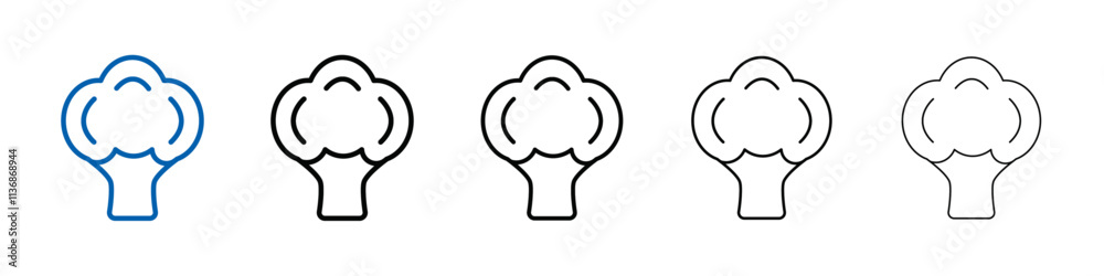 Poster broccoli icon outline vector logo for web ui