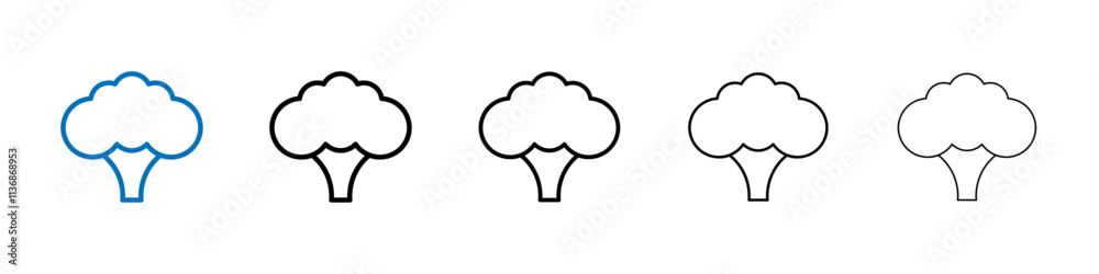 Poster broccoli icon outline vector logo for web ui