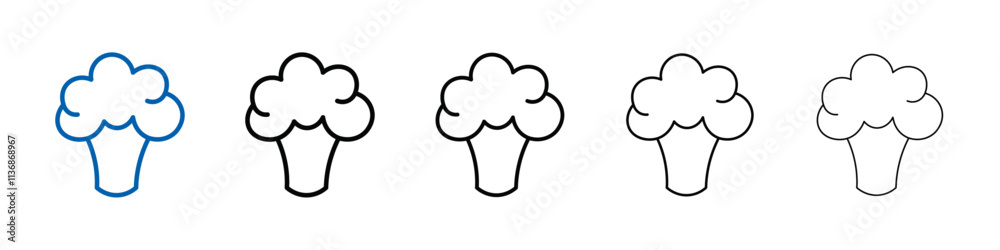 Aufkleber broccoli icon outline vector logo for web ui